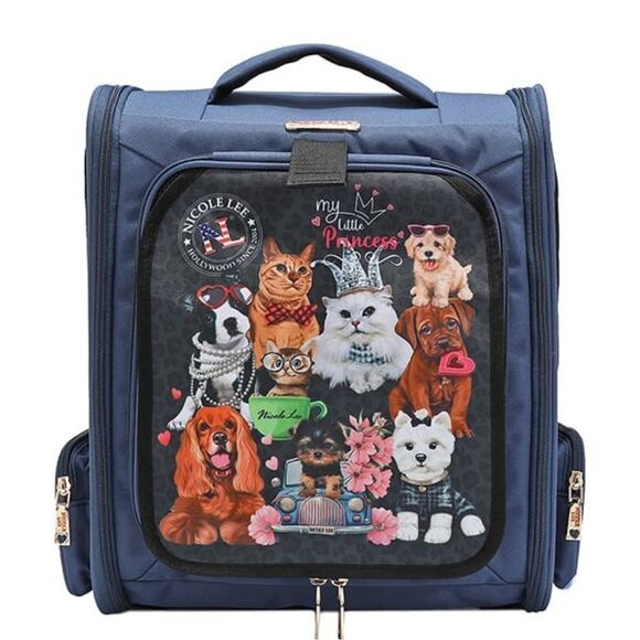 Nicole Lee USA Expandable Cat Dog Pet Carrier Backpack In Blue - Picture 12 of 12